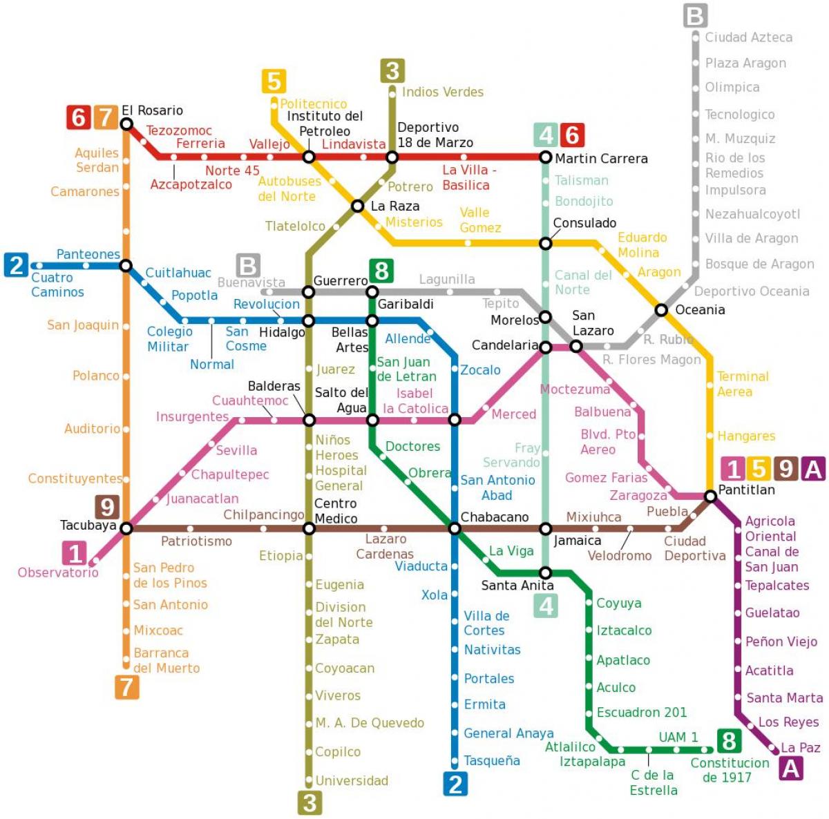 схема метро Мехіко