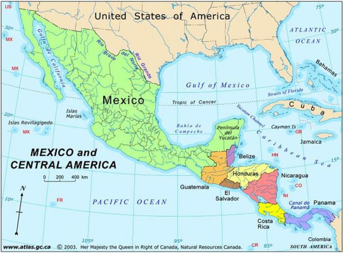 карту Мексики і Центральної Америки