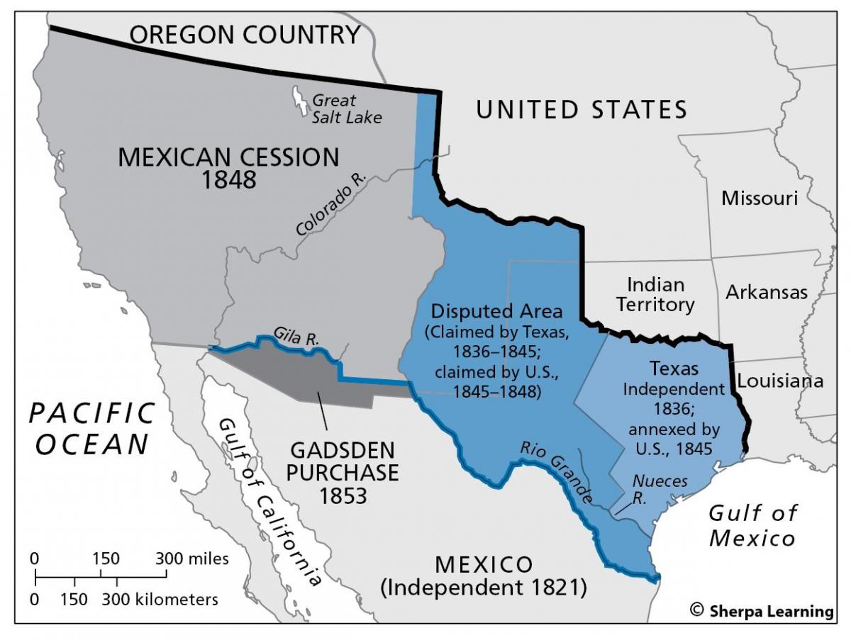 карта Мексики цесії