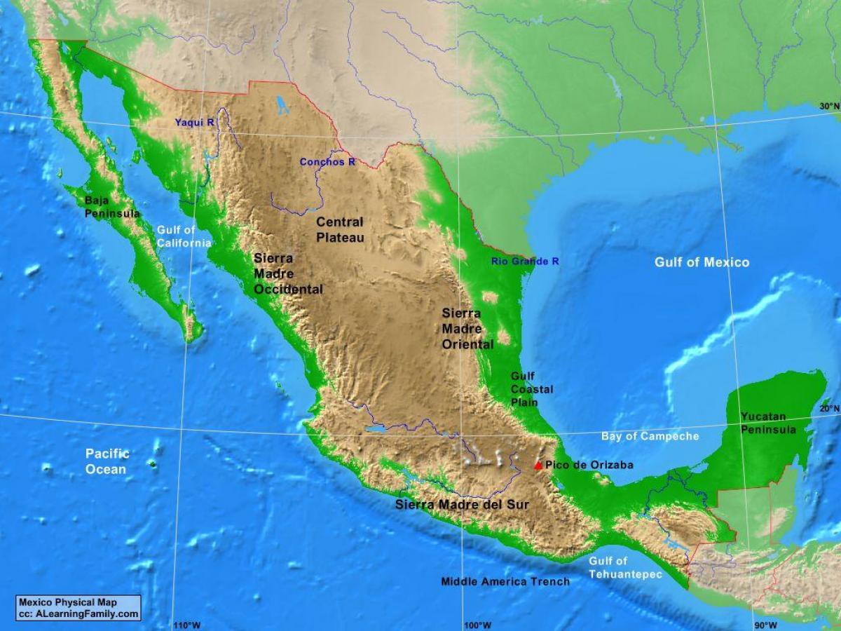 плато Мексики карті