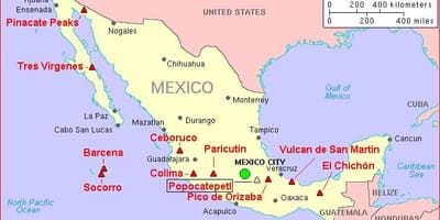 Карта Мексики вулкан