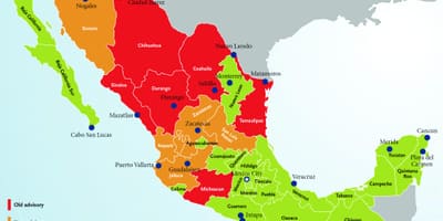 Мексика консультативної карта подорожі