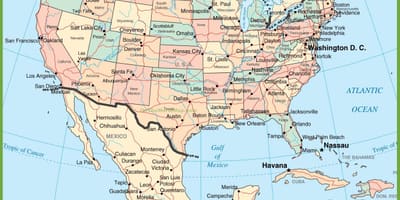 Карта США Мексика