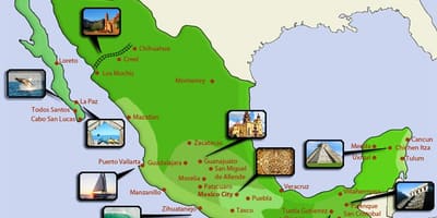 Туристична карта Мексики