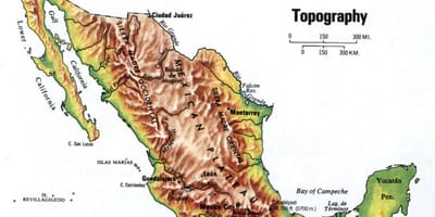 Мексика топографічній карті