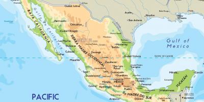Мексика фізична карта