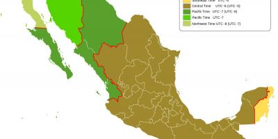 Часовий пояс карта Мексика